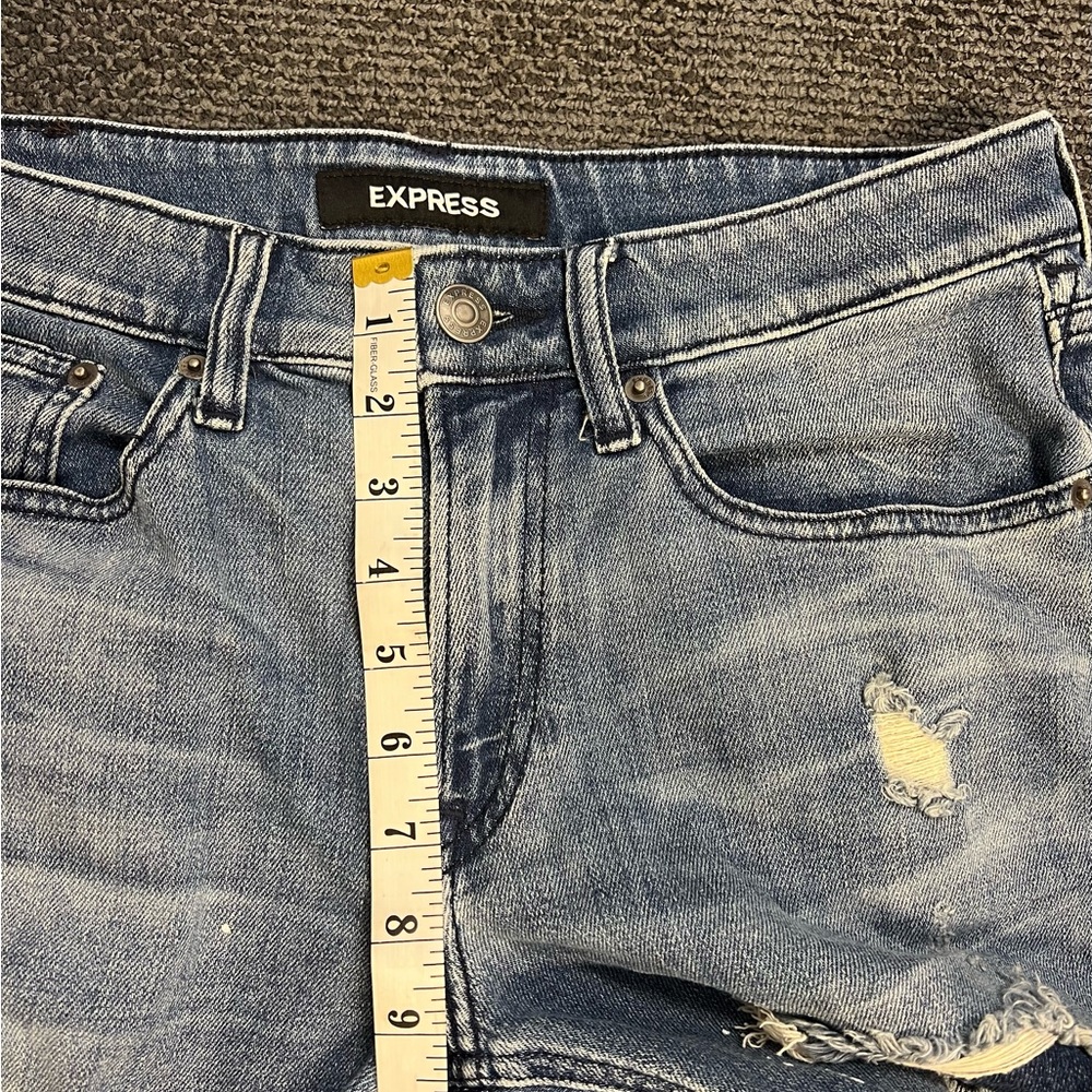 Express Slim Jeans with Distressed Detailing 30 - Picture 6 of 8
